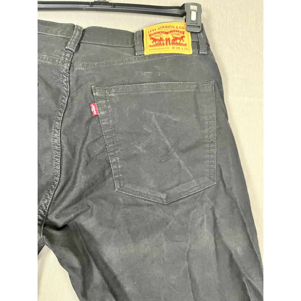 Levi's Workwear Fit Mens Canvas Pants 32x30 511 Slim Fit Black Stretch EUC - Picture 10 of 12